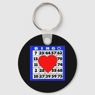 Bingokarte mit Herz-Keychain Schlüsselanhänger