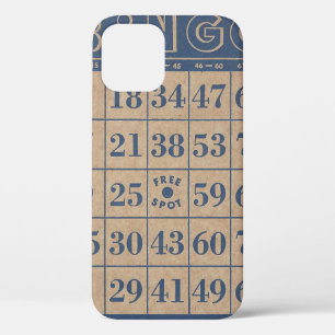 Bingokarte Vintag Blau und Tan Case-Mate iPhone Hülle