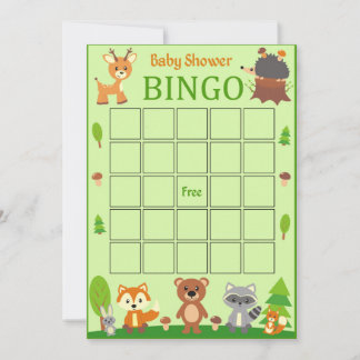 Bingokarte Woodland Forest Animal Baby Shooter
