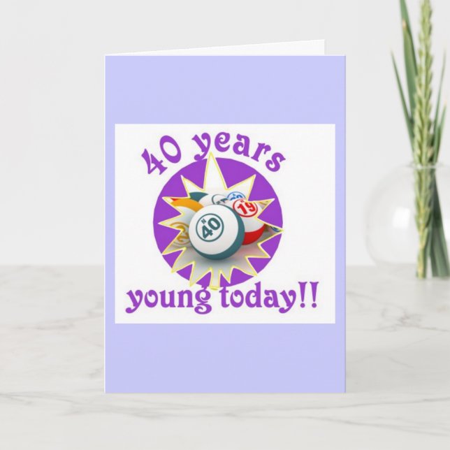 Bingokarten - 40. Geburtstag Karte (Vorderseite)