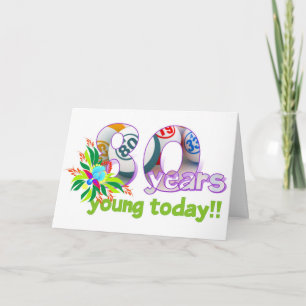 Bingokarten - 80. Geburtstag Karte