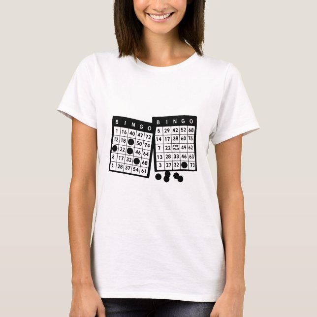 Bingokarten Chips Spielkunstdarstellung T-Shirt (Vorderseite)