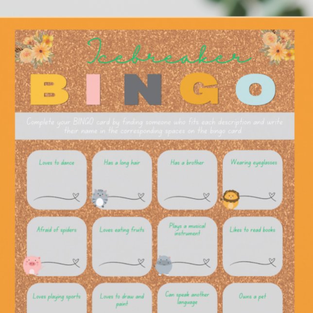 Bingospiele mit orangefarbenem Baby-Duschgel (bingo baby shower game)