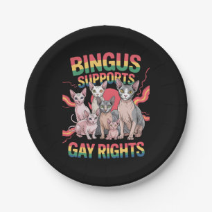 Bingus unterstützt Gay Rights Sphynx Cat LGBTQ Pri Pappteller
