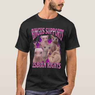 Bingus unterstützt lesbische Rechte Lustiges Katze T-Shirt