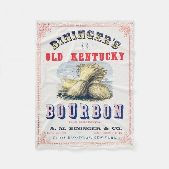 Bininger's Old Kentucky Bourbon 1849 Reserve. Fleecedecke (Vorderseite)