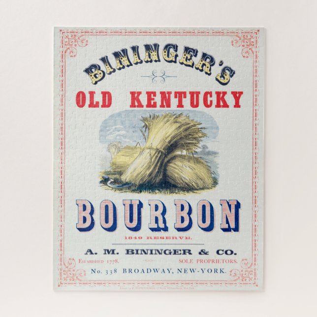 Bininger's Old Kentucky Bourbon 1849 Reserve. Puzzle (Vertikal)