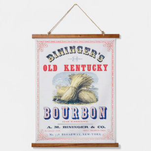 Bininger's Old Kentucky Bourbon 1849 Reserve. Wandteppich Mit Holzrahmen