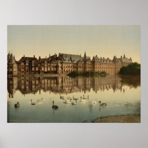 Binnenhof über Hofvijver, Den Haag Poster