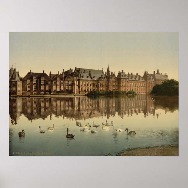 Binnenhof über Hofvijver, Den Haag Poster (Vorne)
