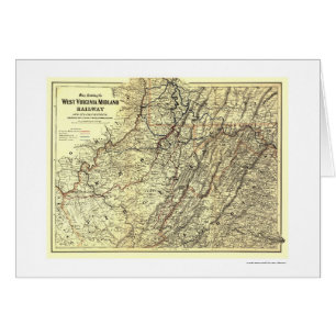 Binnenländische Eisenbahn-Karte 1883 West Virginia