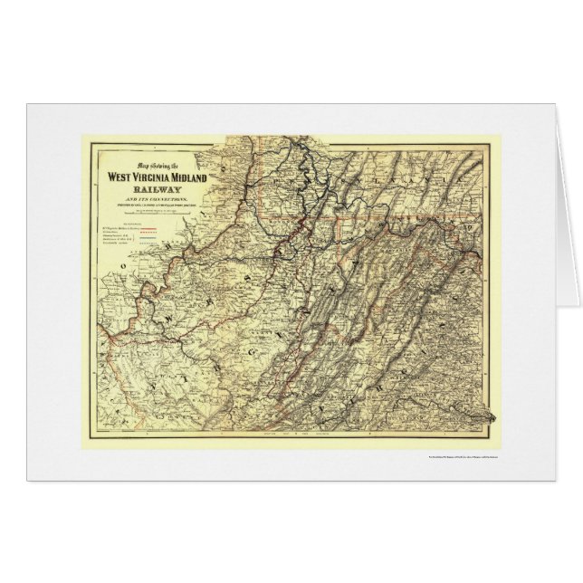 Binnenländische Eisenbahn-Karte 1883 West Virginia (Vorderseite (Horizontal))