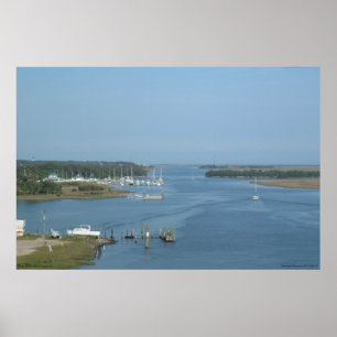 Binnenwasserstraße in Oak Island, NC - Druck Poster