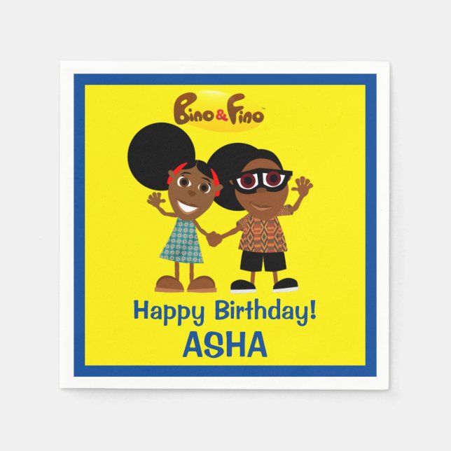 Bino und Fino Birthday Napkin Serviette (Vorderseite)
