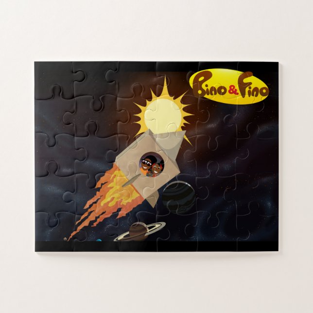 Bino und Fino im Weltraum Kinder-Puzzle Puzzle (Horizontal)
