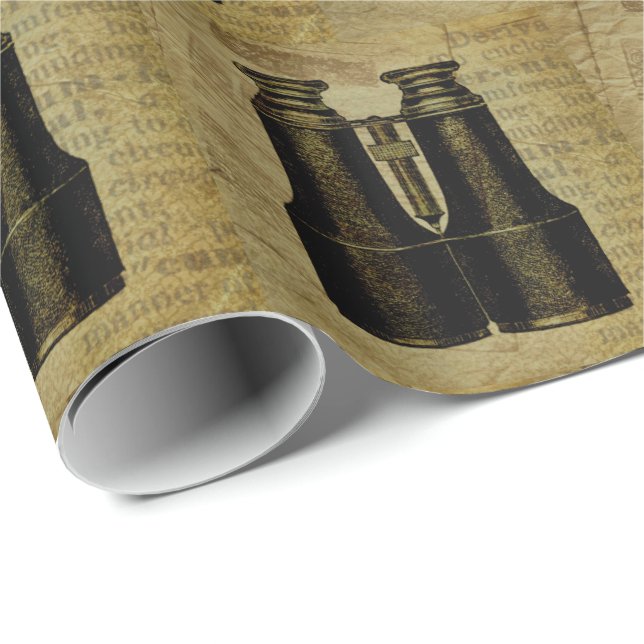 Binoculars Vathers Day Geburtstag Geschenkpapier (Rolleneckpunkt)