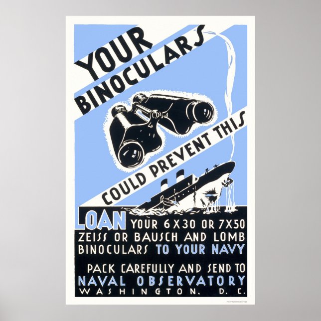Binokulare könnten dies verhindern - WPA Poster (Vorne)