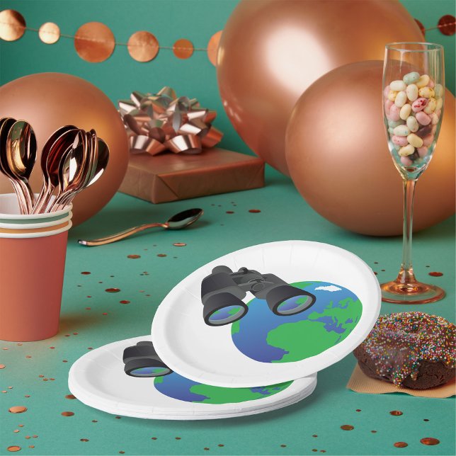 Binokulare und Erdpapiere-Teller Pappteller (Von Creator hochgeladen)