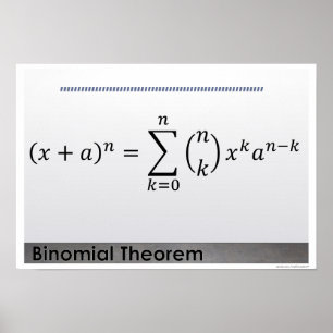 Binomial Theorem Formel Math Poster