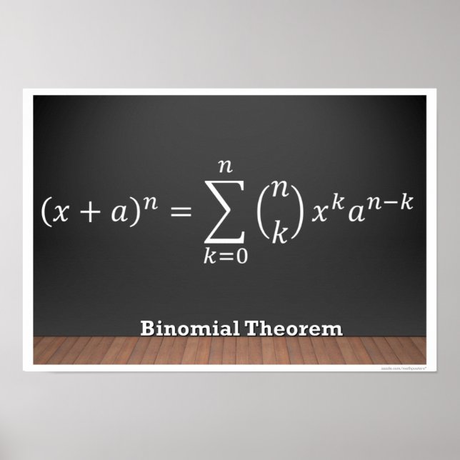 Binomial Theorem Formel Math Poster (Vorne)