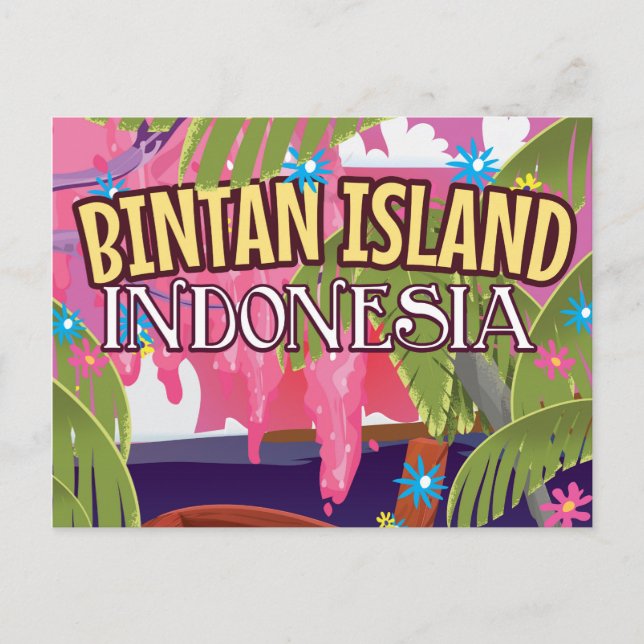 Bintan Island Indonesien Reiseplakat Postkarte (Vorderseite)