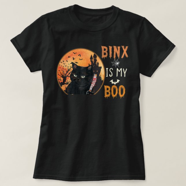 binx ist meine niedliche halloween Katze T-Shirt (Design vorne)