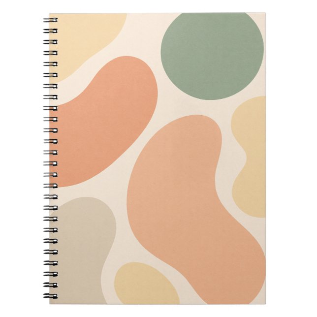 Bio Abstrakte Formen Notebook - Minimalistisch Boh Notizblock (Vorderseite)