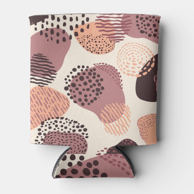 Bio, Abstrakte Formen, rot braun. Dosenkühler (Vorderseite)