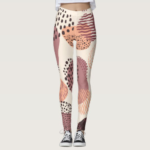 Bio, Abstrakte Formen, rot braun. Leggings