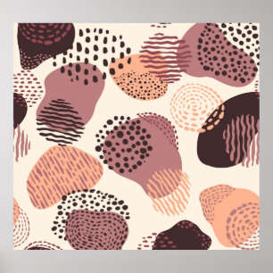 Bio, Abstrakte Formen, rot braun. Poster