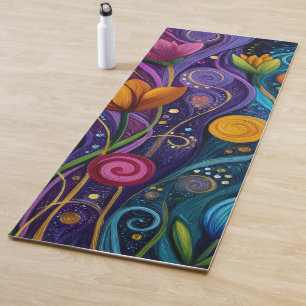 Bio-abstrakte Yoga-Matte – Ökologisches Design Yogamatte