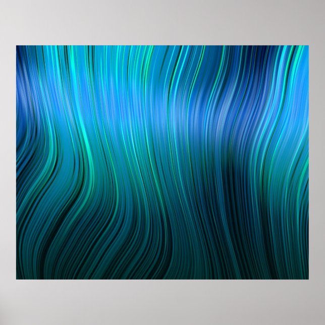 Bio Art geschmolzen Plastik Soft Strings Blue Hues Poster (Vorne)