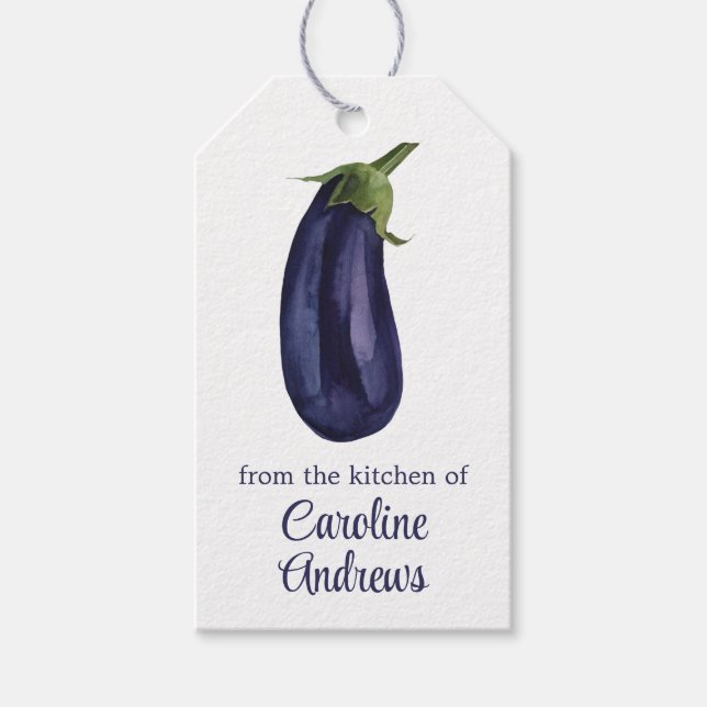 Bio Aubergine Geschenkanhänger (Vorderseite)