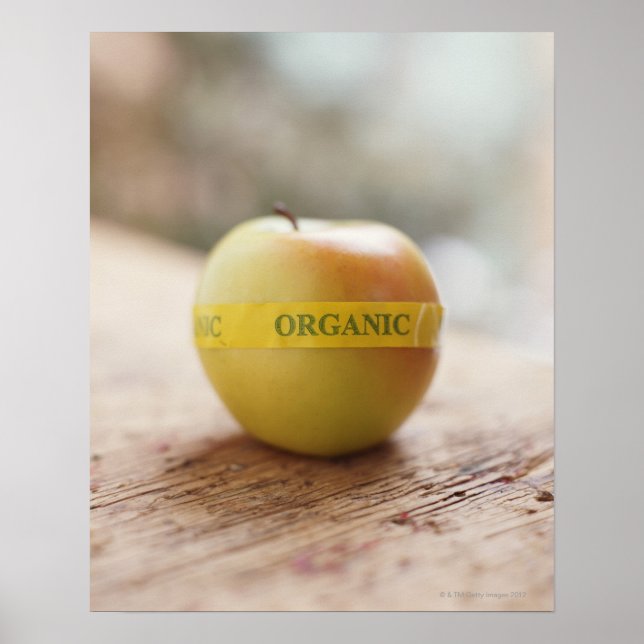 Bio Aufkleber auf Apfel Poster (Vorne)