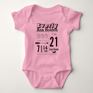 Bio Baby Girl Birth Record Lil' Lady Fox Baby Strampler