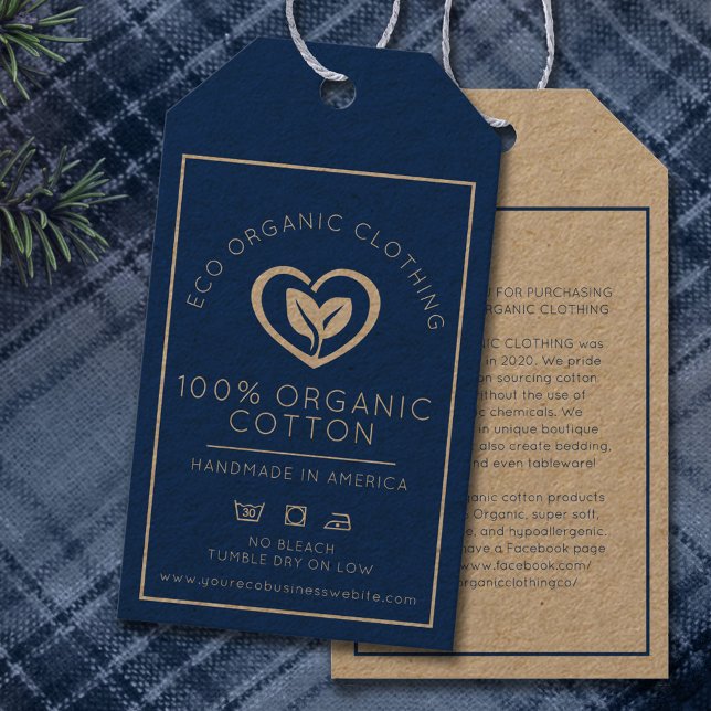 Bio Baumwollherz verlasst Info Blau Geschenkanhänger (Von Creator hochgeladen)