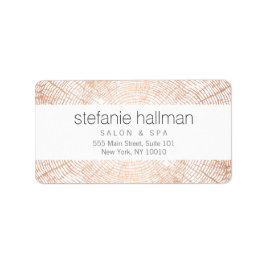 Bio Beauty Rose Gold Tree Rings Muster Adressaufkleber