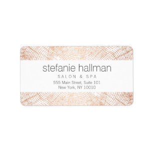 Bio Beauty Rose Gold Tree Rings Muster Adressaufkleber