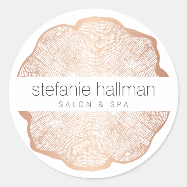 Bio Beauty Rose Goldene Ringe Runder Aufkleber (Vorderseite)