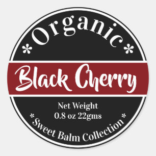 Bio Black Cherry Sweet Lip Balm Collection Runder Aufkleber