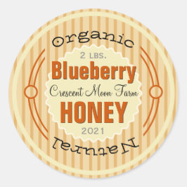 Bio Blueberry Personalisiert Honey Jar Runder Aufkleber