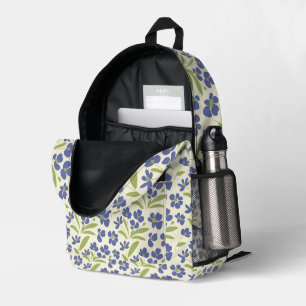 Bio Blumengrün auf Creme 0111A Bedruckter Rucksack