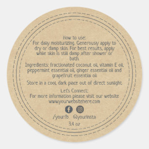 Bio Business Beauty Product Ingredients Kraft Runder Aufkleber