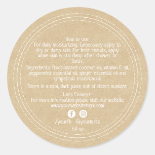 Bio Business Beauty Product Ingredients Kraft Runder Aufkleber