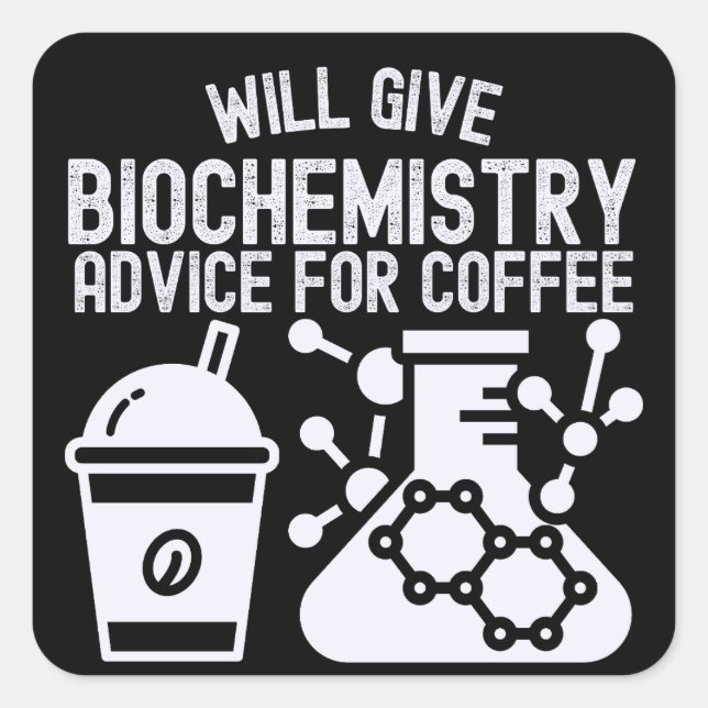 Bio-Chemie-Beratung für Kaffee Quadratischer Aufkleber (Vorderseite)