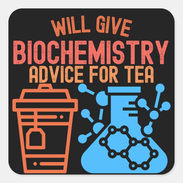 Bio-Chemie-Beratung für Tee Quadratischer Aufkleber (Vorderseite)