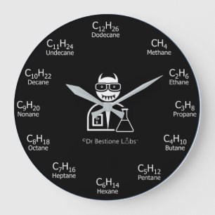 Bio Chemie-Uhr - Schwarzes Große Wanduhr