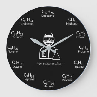 Bio Chemie-Uhr - Schwarzes Große Wanduhr