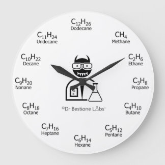 Bio Chemie-Uhr - Weiß Große Wanduhr