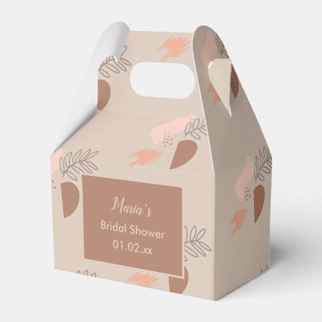 Bio Collage Leaf Earth Tone Hochzeit Geschenkschachtel (Vorderseite)